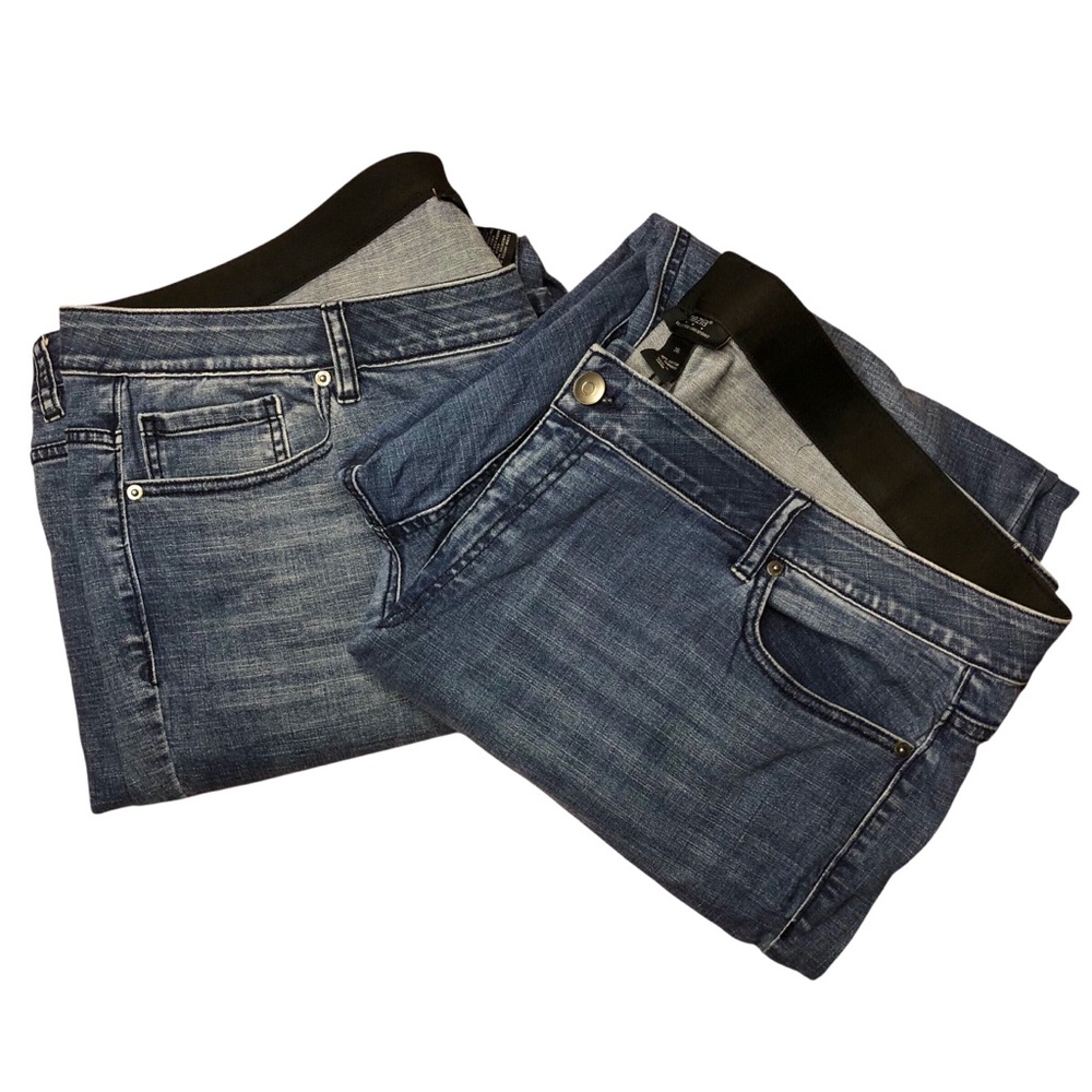 Venezia Jeans Bundle Two Pair Plus Sz 28L Medium Wash Stretch Straight High Rise